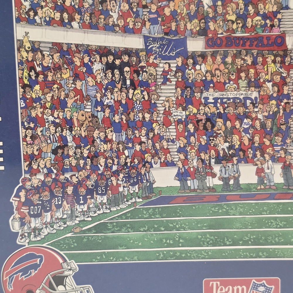 NFL Buffalo Bills Fandemonium Jigsaw Puzzle Vintage 1994 John Holladay - Picture 5 of 16